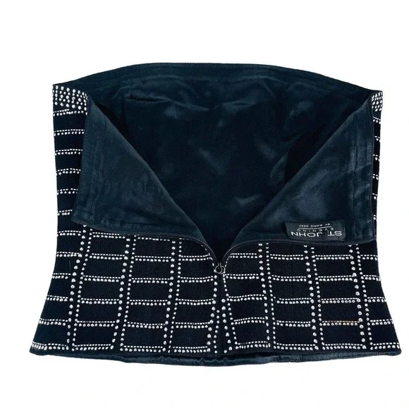 St John Evening Knit Jewels Strapless Top Back Zip Medium - Picture 7 of 9